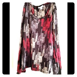 Liz Claiborne Black Multi Long-Sleeve